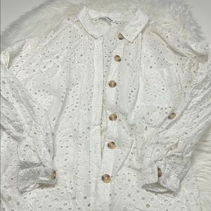 Missguided White Eyelet Coverup Size 4